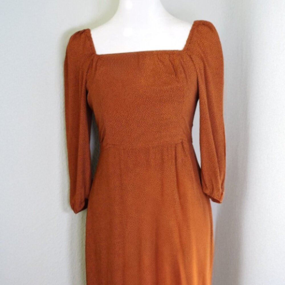 Abercrombie & Fitch Size S Brown Polkadot Fall Puff Sleeve Dress